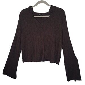 Athleta Rib Knit Hooded Pullover Size Small